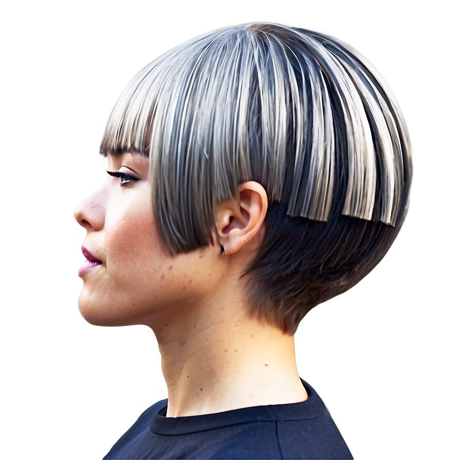 Feathered Bowl Haircut Design Png Ann14 PNG Image