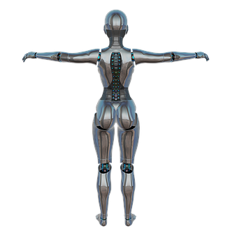 Female Android Back View PNG Image