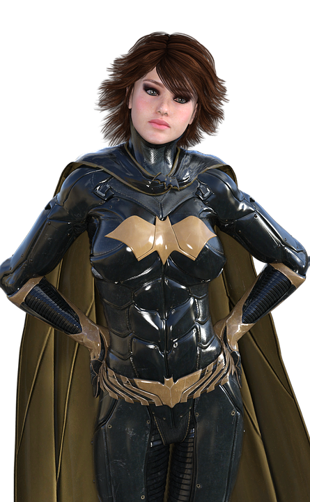 Female Bat Hero Costume PNG Image