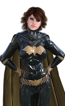 Female Bat Suit Costume PNG Image