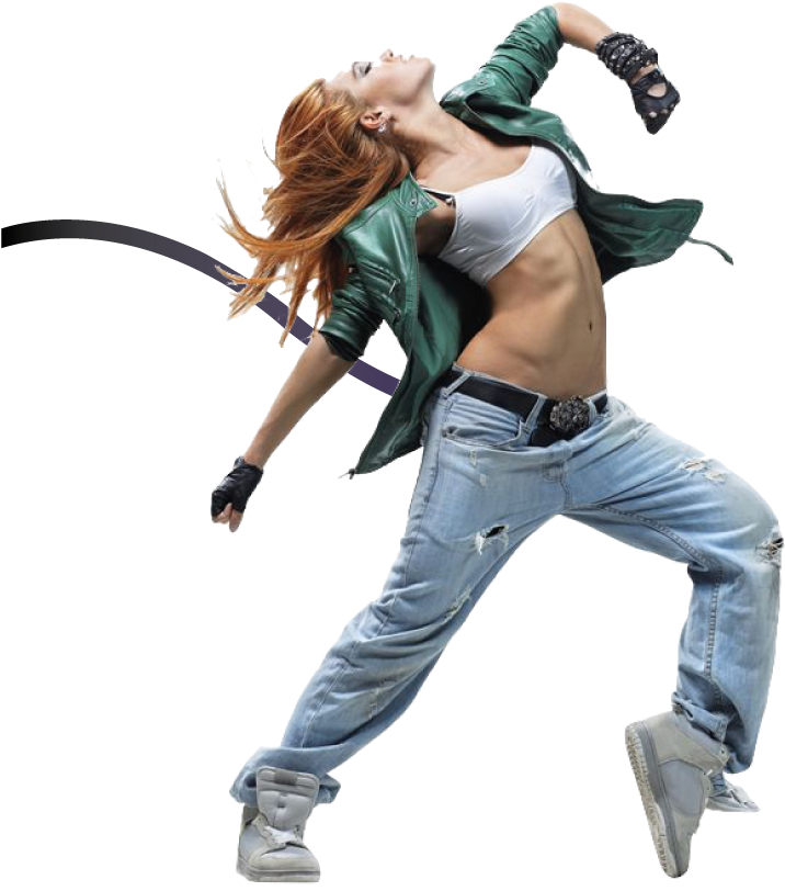 Female Breakdancerin Action.png PNG Image