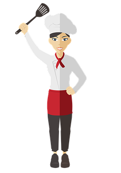 Female Chef Cartoon Character PNG Image