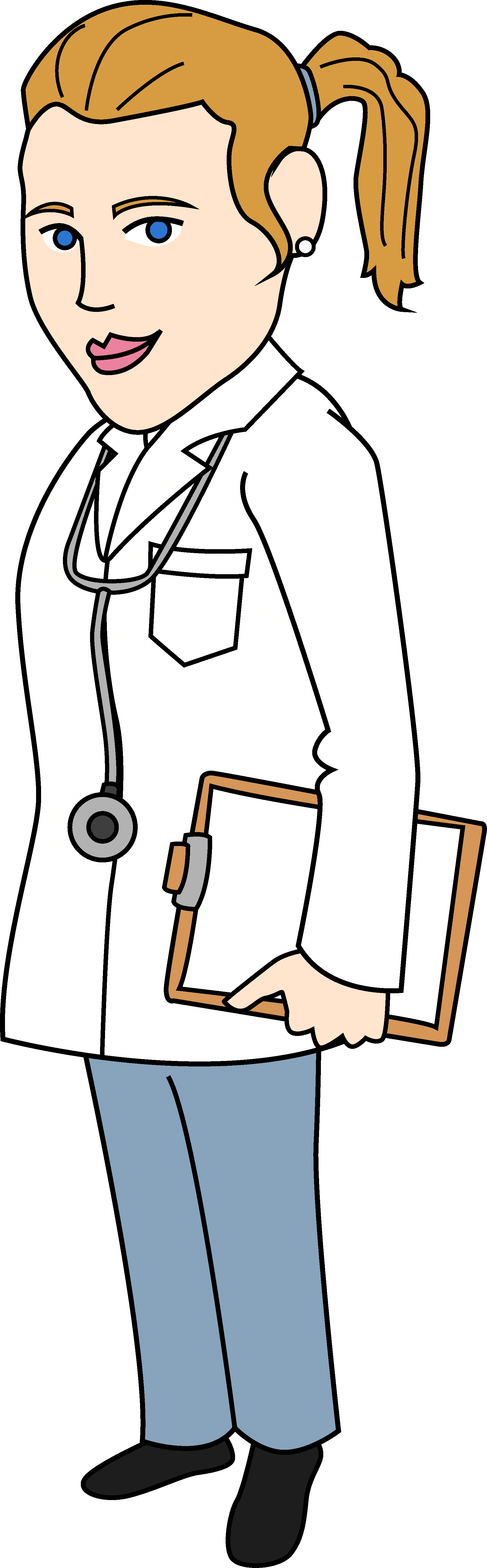 Female Doctor Cartoon Clipart PNG Image