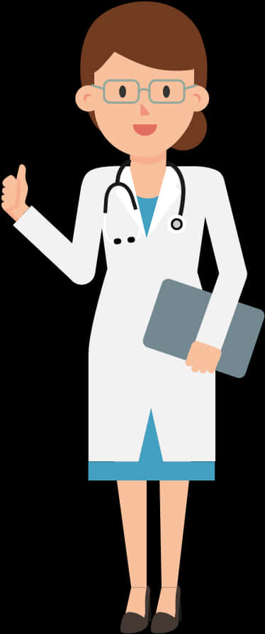 Female Doctor Giving Thumbs Up PNG Image