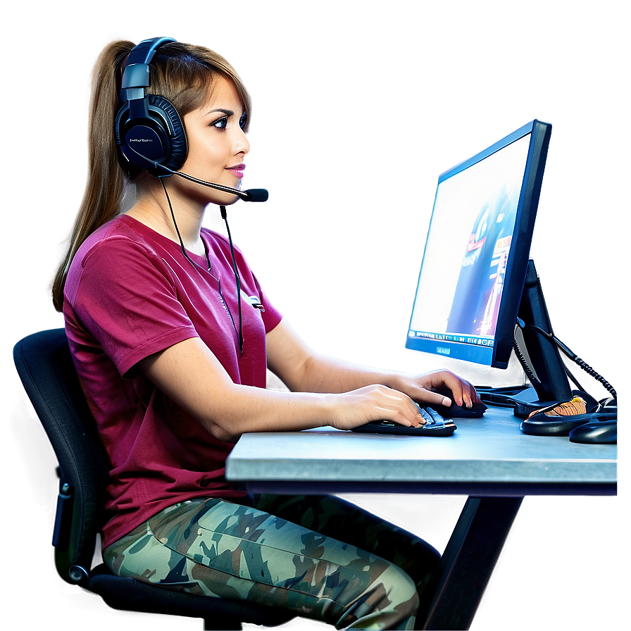 Female Esports Player Png 06292024 PNG Image