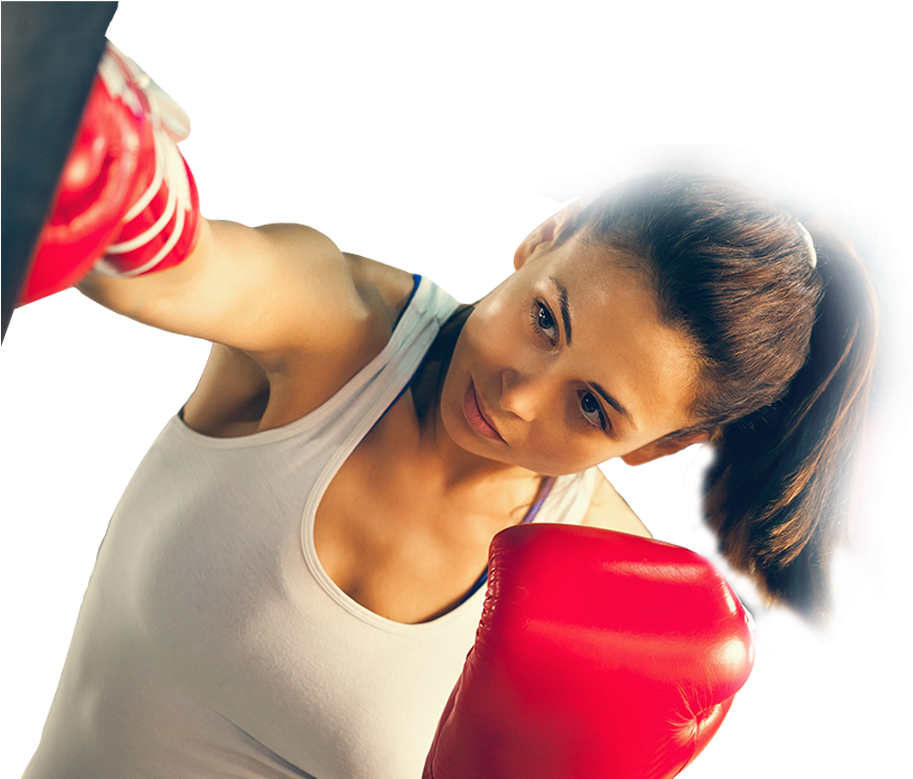 Female Kickboxer Training Punch PNG Image