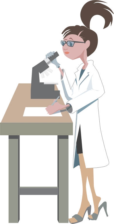 Female Scientist Using Microscope PNG Image