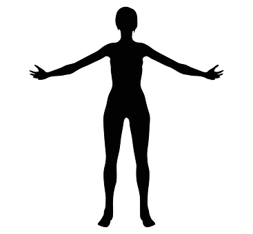 Female Silhouette Spread Arms PNG Image