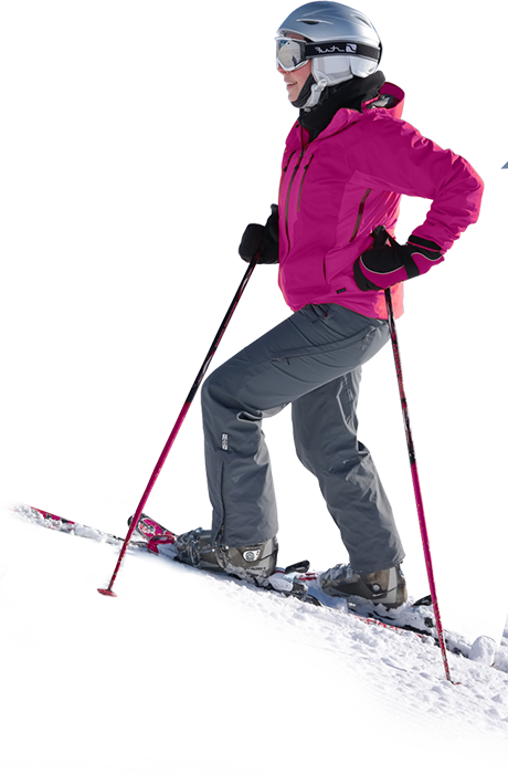 Female Skierin Pink Jacket PNG Image