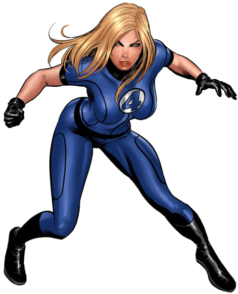 Female Superheroin Blue Costume PNG Image