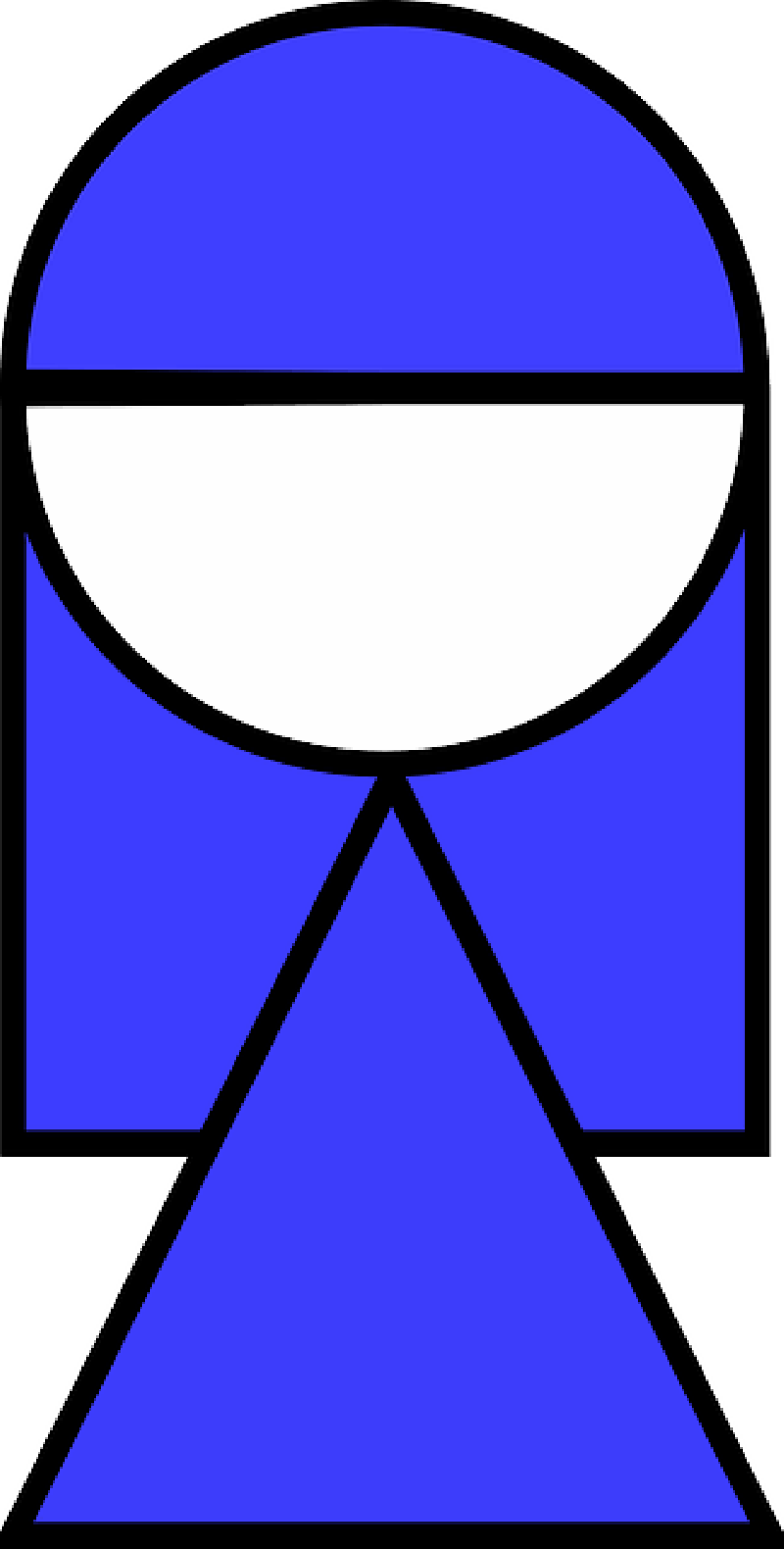 Female Symbol Blue Outline PNG Image