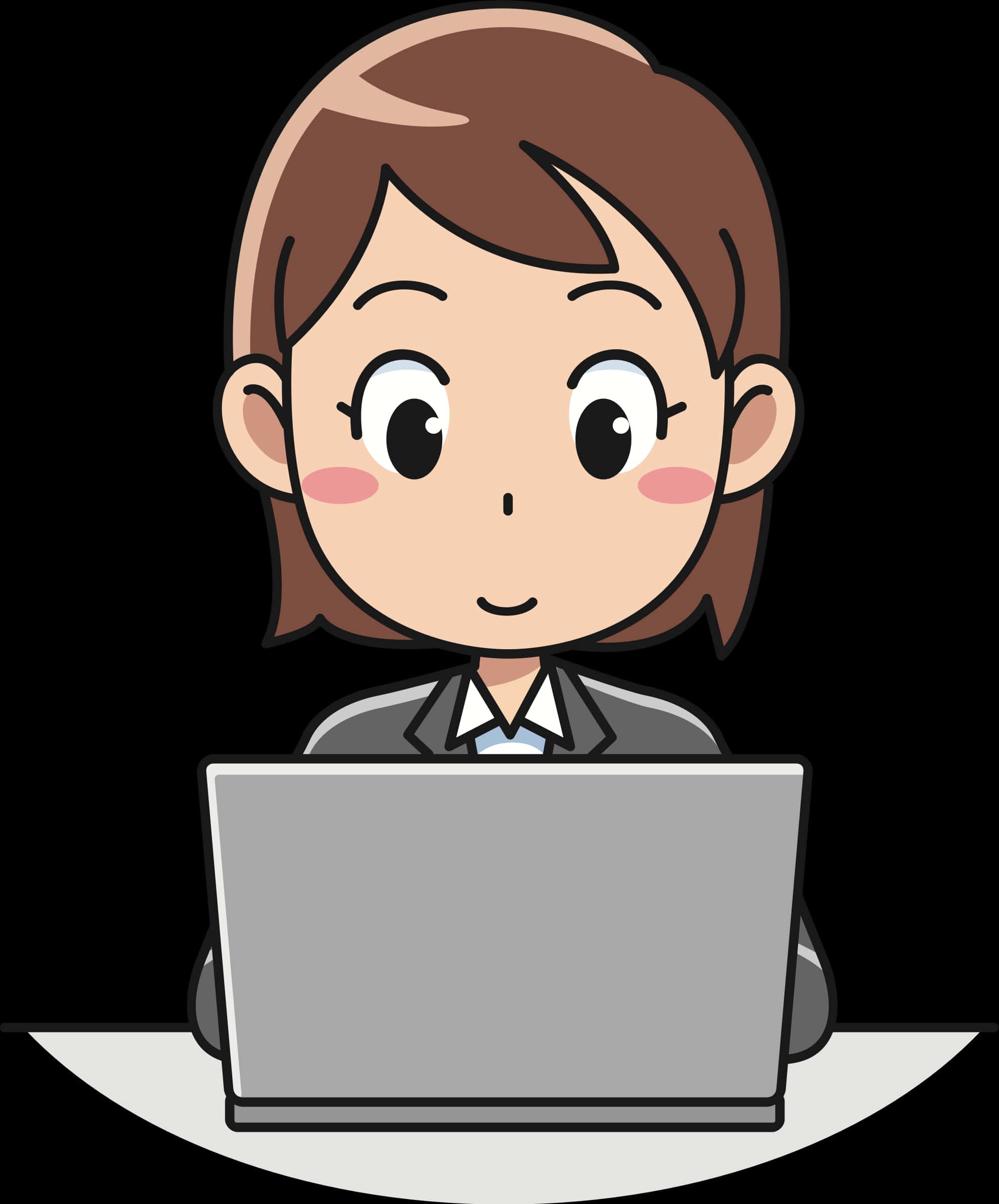 Female Teacherat Computer Clipart PNG Image