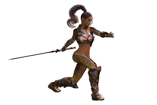 Female Warrior Fantasy Artwork PNG Image