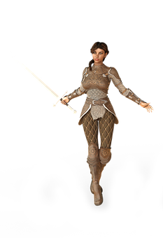 Female Warrior3 D Model Pose PNG Image