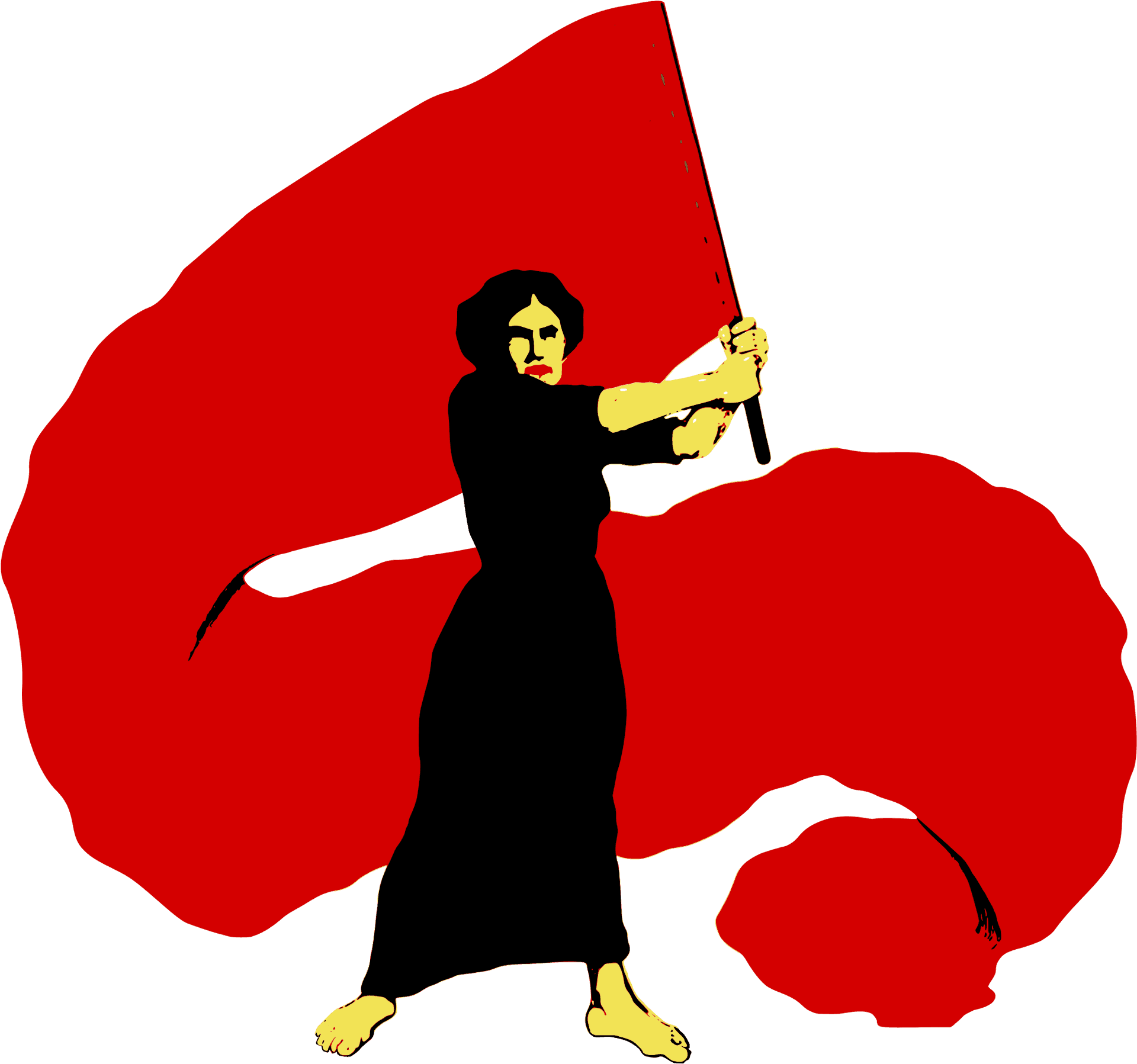 Feminist Flag Bearer PNG Image