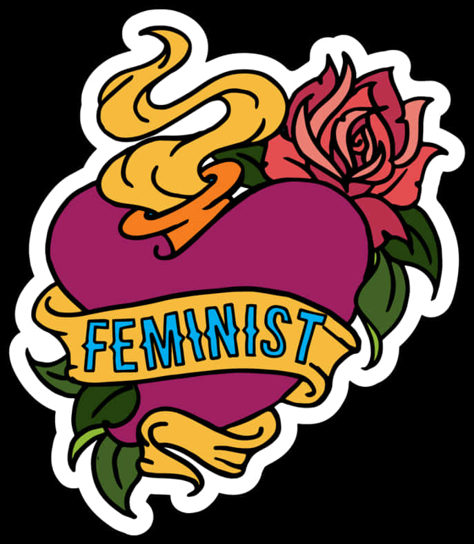 Feminist Heart Tattoo Design PNG Image