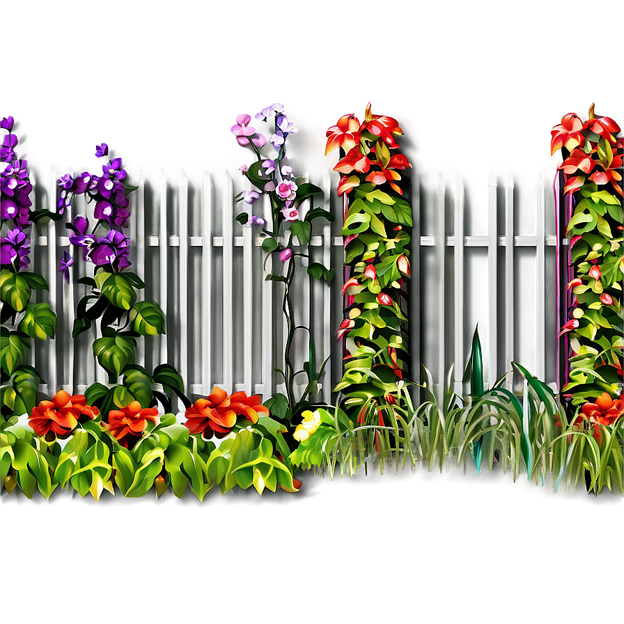 Fence With Climbing Plants Png 79 PNG Image