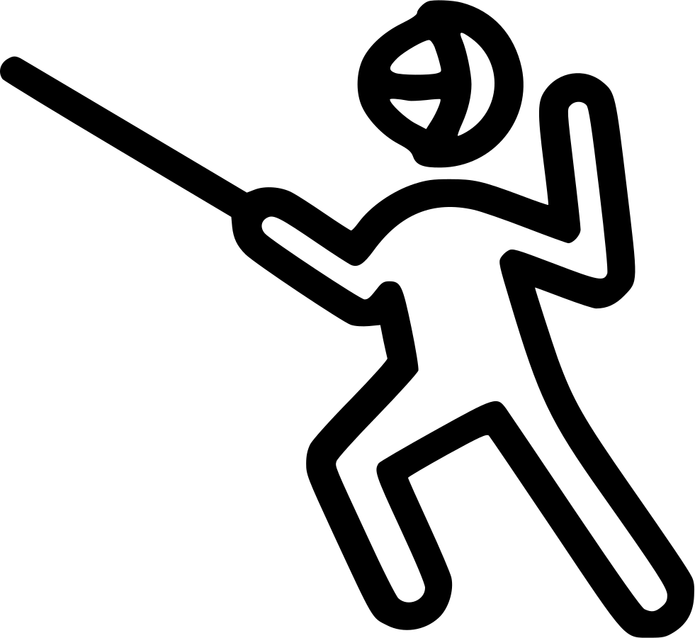 Fencing_ Silhouette_ Action PNG Image