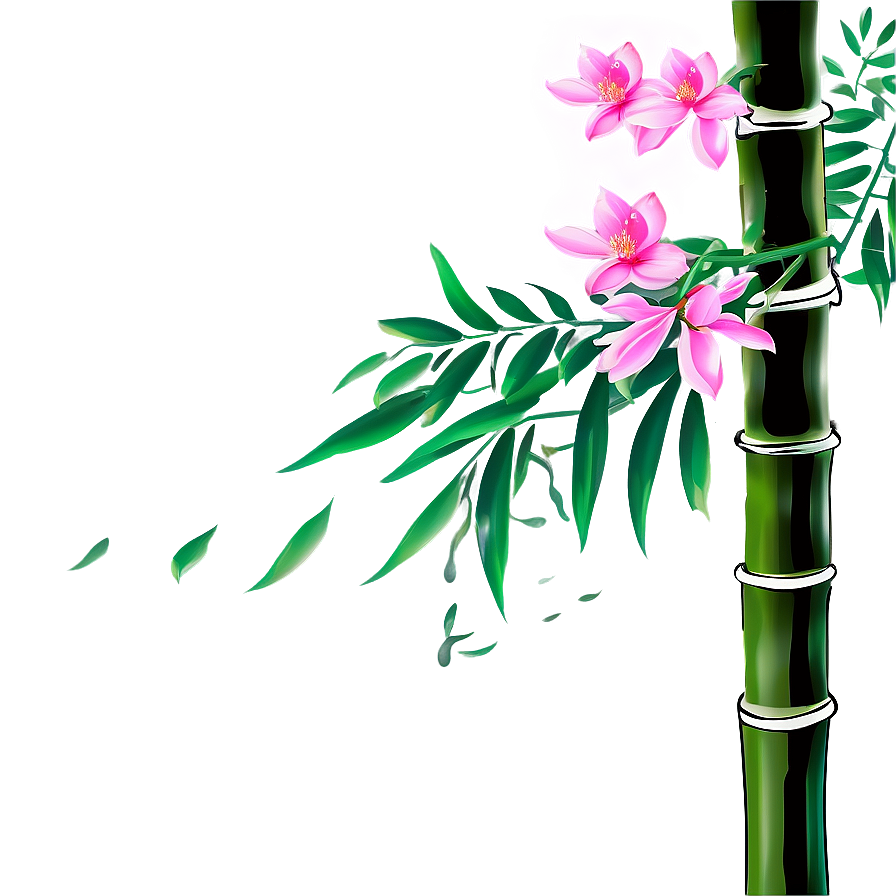 Feng Shui Bamboo Flowers Png Iya55 PNG Image