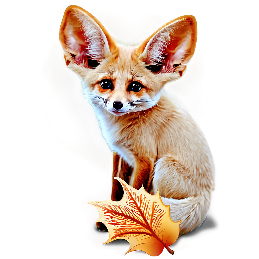 Fennec Fox With Autumn Leaves Png Puy31 PNG Image