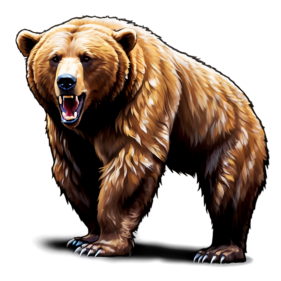 Ferocious Bear Standing Png 06112024 PNG Image