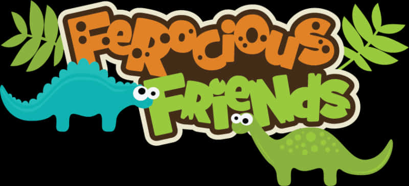 Ferocious Friends Dinosaur Graphic PNG Image