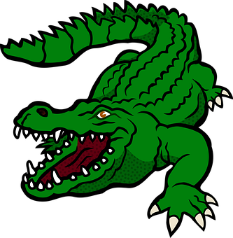 Ferocious_ Green_ Alligator_ Illustration PNG Image