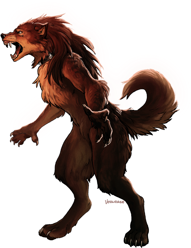 Ferocious Werewolf Artwork PNG Image