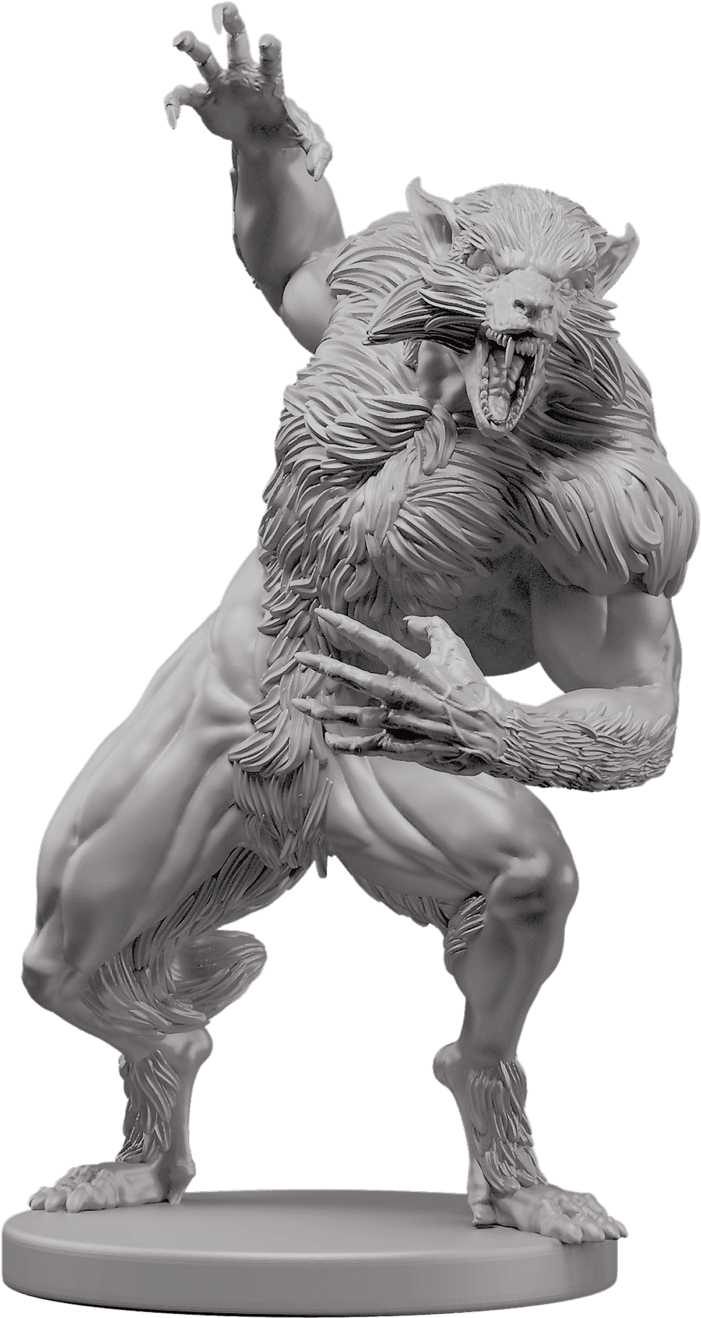 Ferocious Werewolf Figure PNG Image