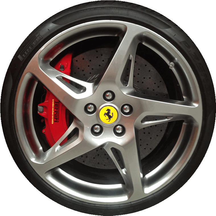 Ferrari Alloy Wheel Red Brake Caliper PNG Image