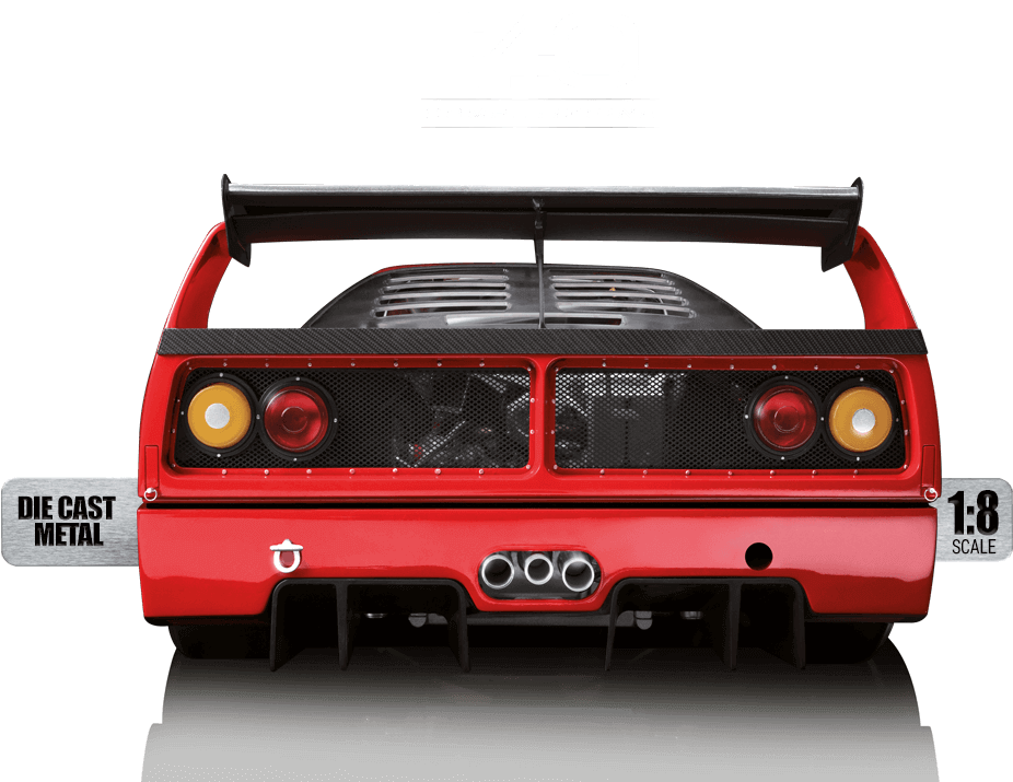 Ferrari F40 Competizione Rear View PNG Image