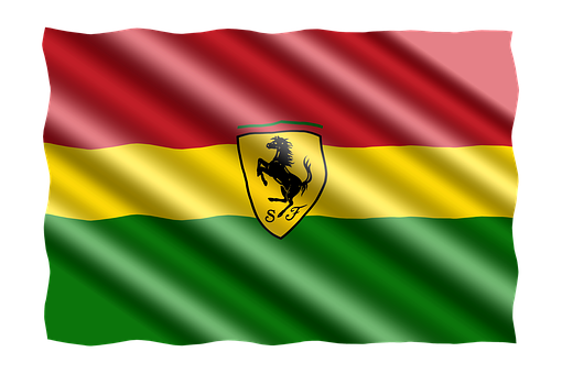 Ferrari Logoon Wavy Flag PNG Image