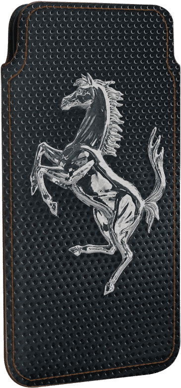 Ferrari Prancing Horse Emblemon Leather PNG Image