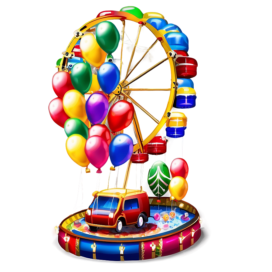 Ferris Wheel And Balloons Festive Png Rni92 PNG Image