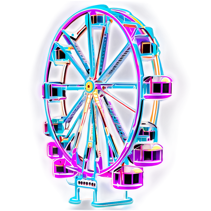 Ferris Wheel Neon Sign Png Oul35 PNG Image