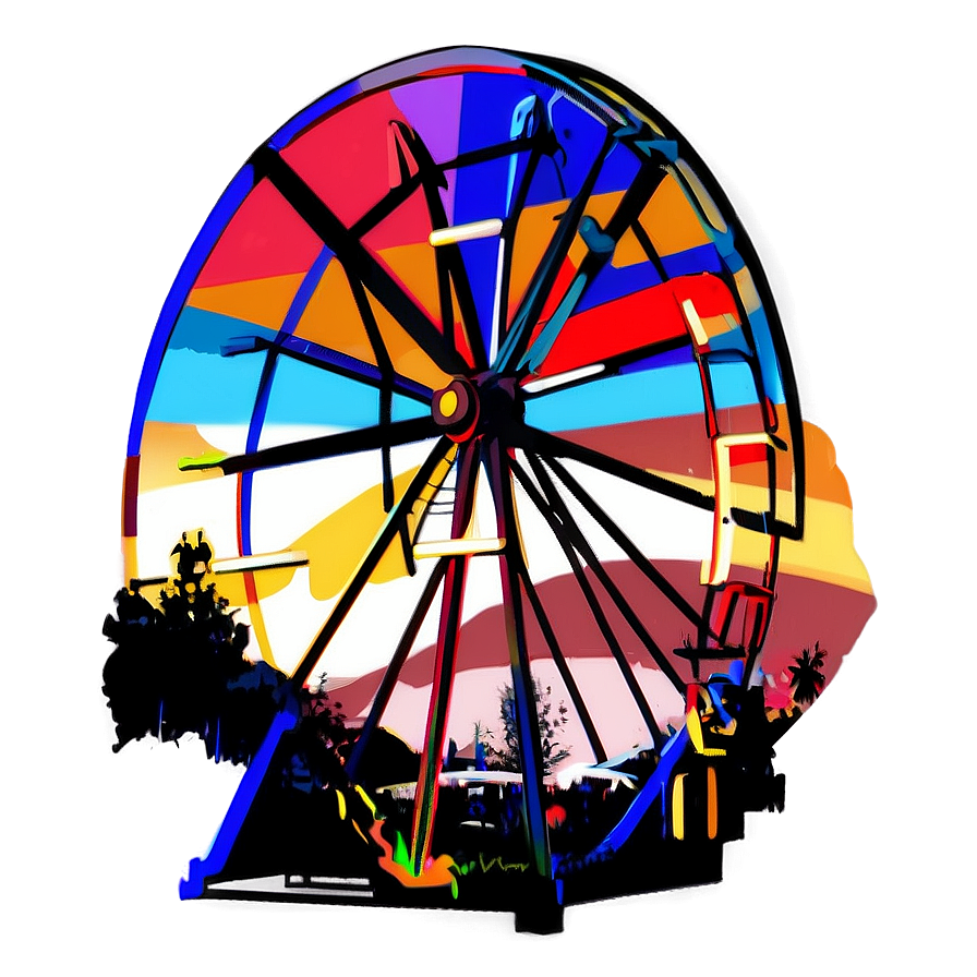 Ferris Wheel Sunset Silhouette Png 06122024 PNG Image