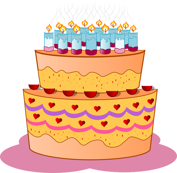 Festive Birthday Cake Illustration PNG Image