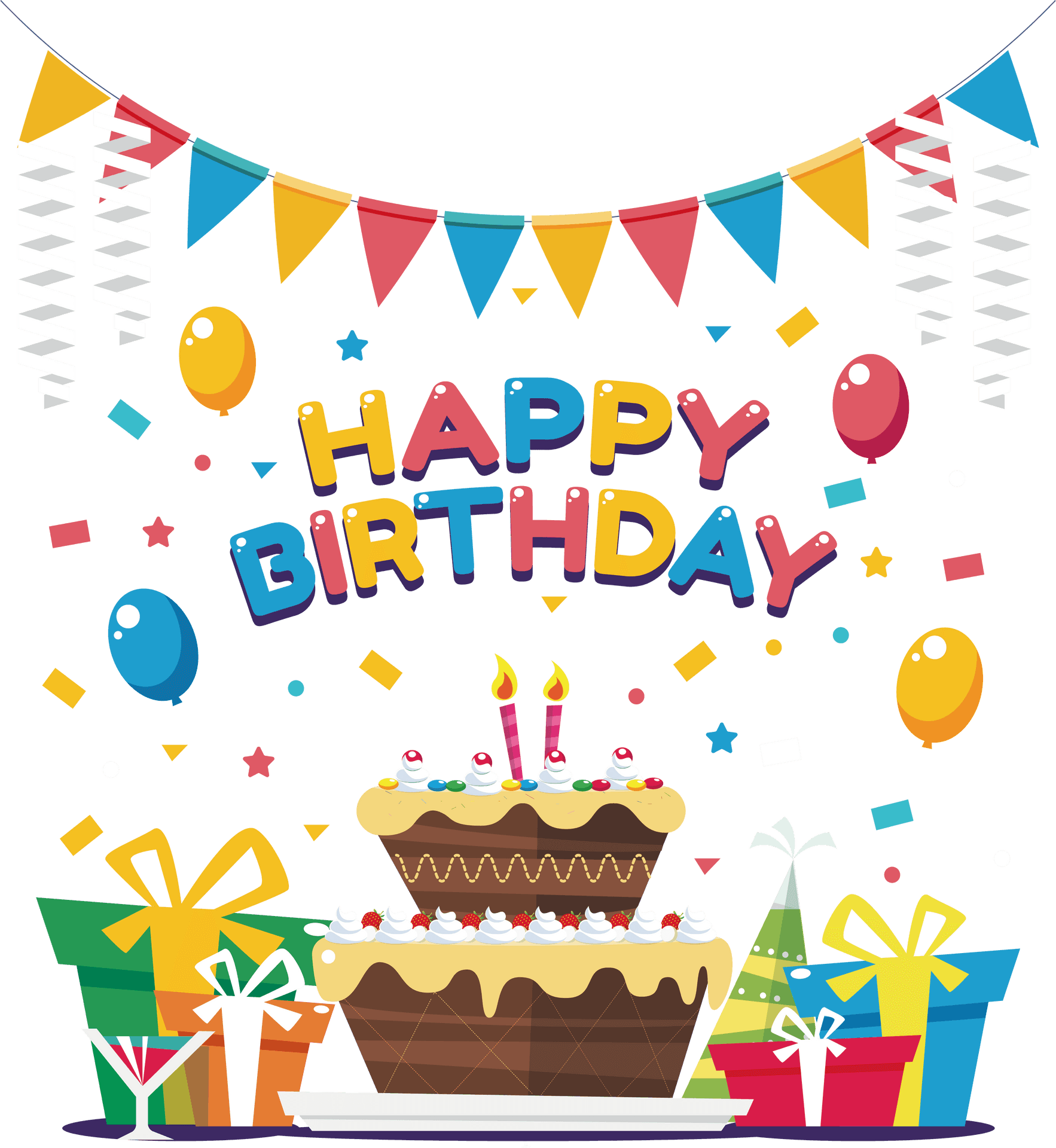 Festive Birthday Celebration Background PNG Image