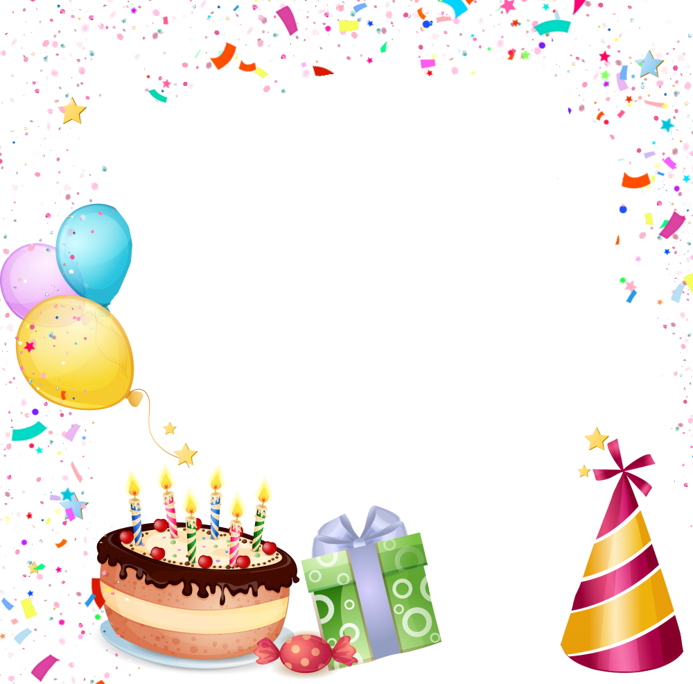 Festive Birthday Celebration Elements PNG Image