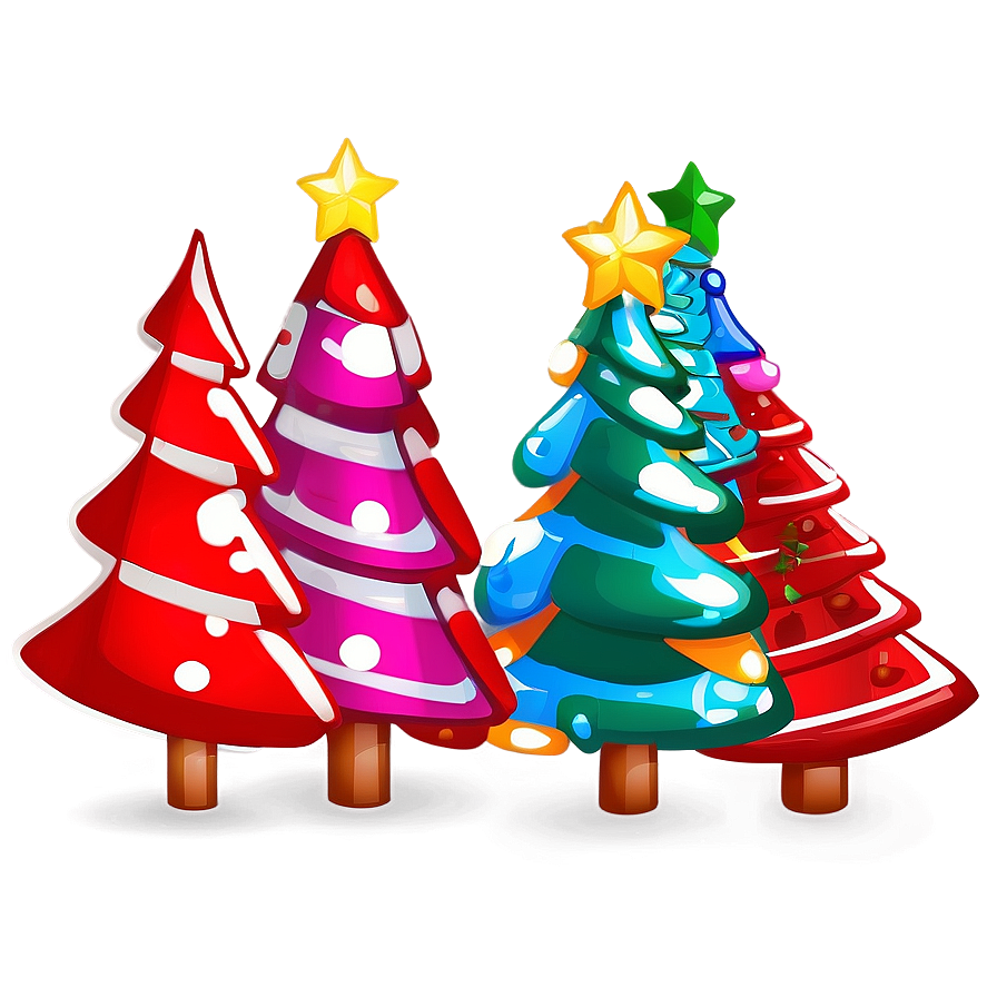 Festive Cartoon Christmas Tree Png Aqn PNG Image