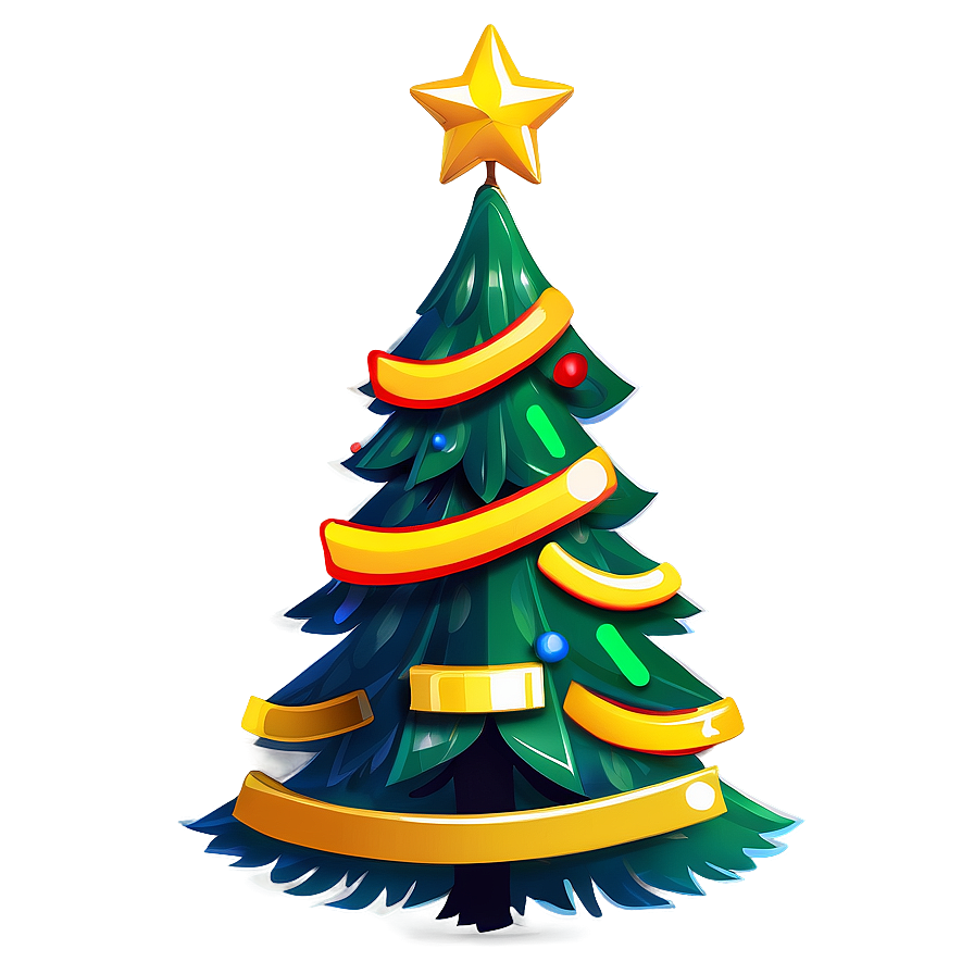 Festive Cartoon Christmas Tree Png Ecx PNG Image