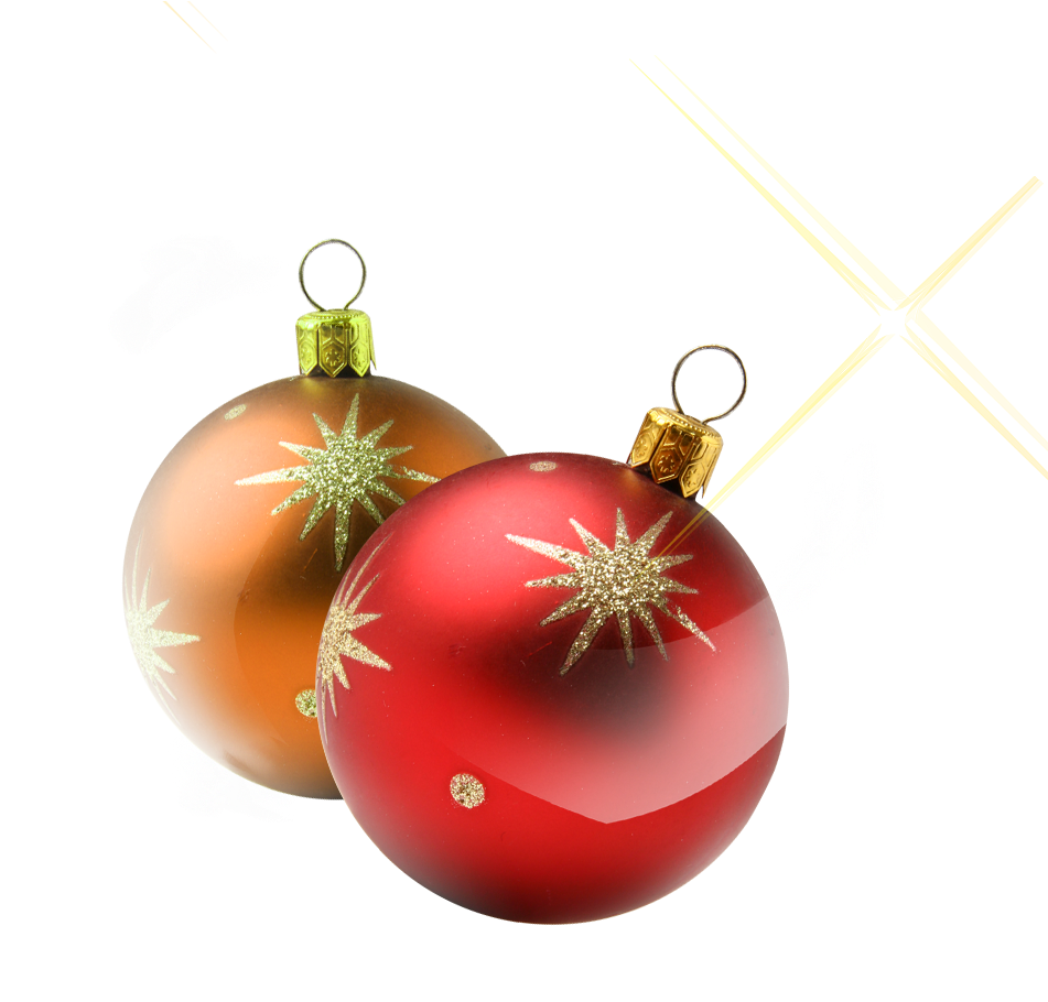 Festive Christmas Baubles PNG Image