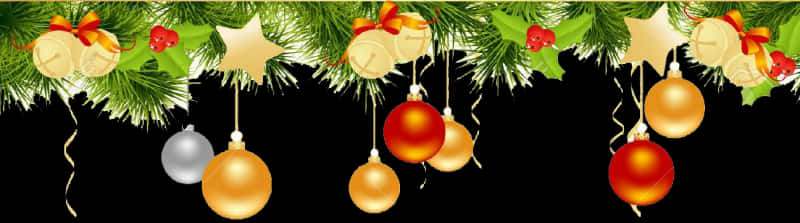 Festive Christmas Border Decoration PNG Image