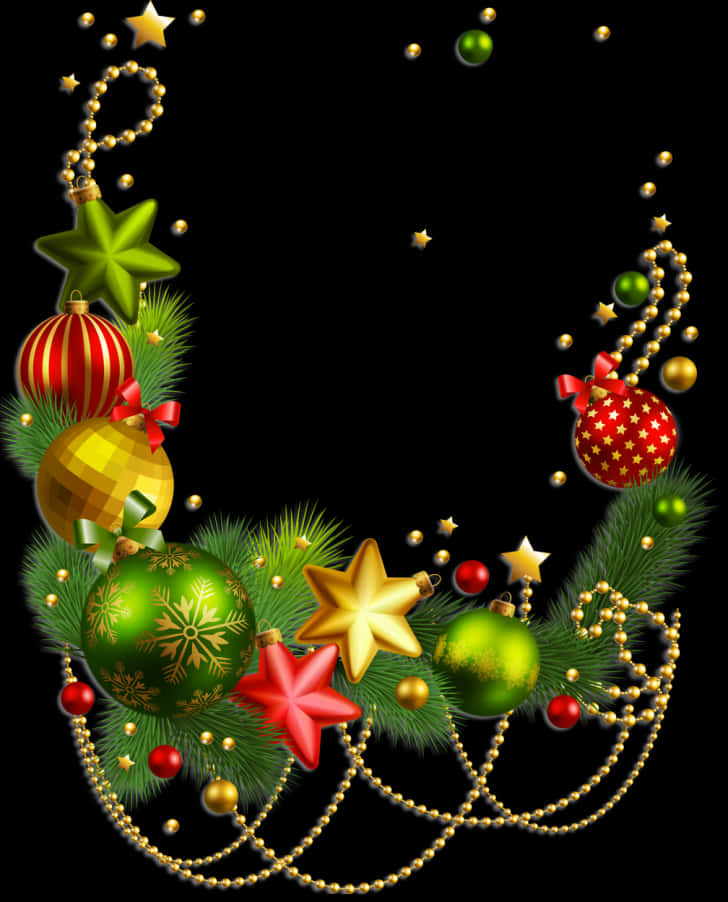 Festive Christmas Border Design PNG Image