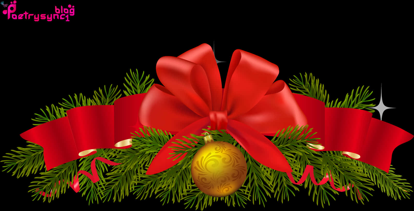 Festive Christmas Bowand Ornament PNG Image