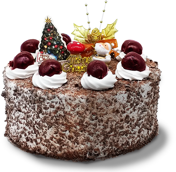 Festive Christmas Chocolate Cake PNG Image