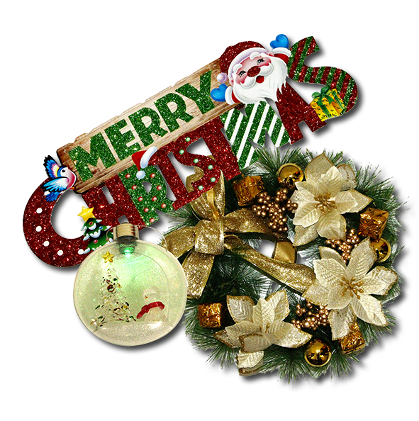 Festive Christmas Decoration Graphic PNG Image