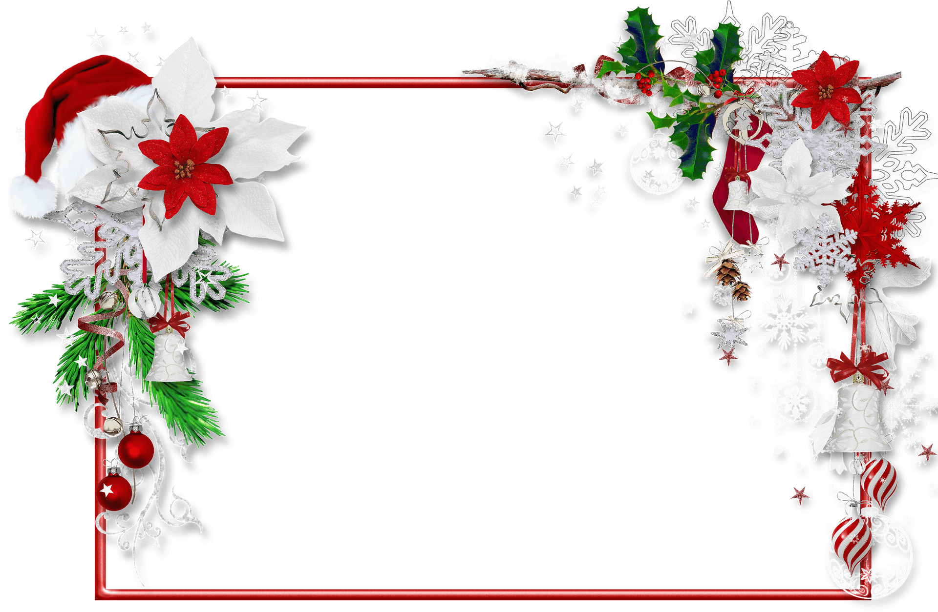 Festive Christmas Frame Decoration.png PNG Image