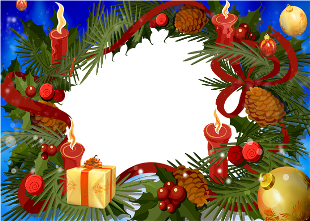 Festive Christmas Frame Design PNG Image