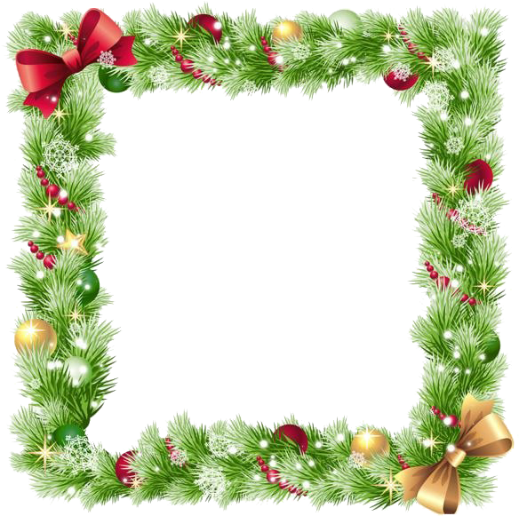 Festive Christmas Framewith Bowsand Ornaments.png PNG Image